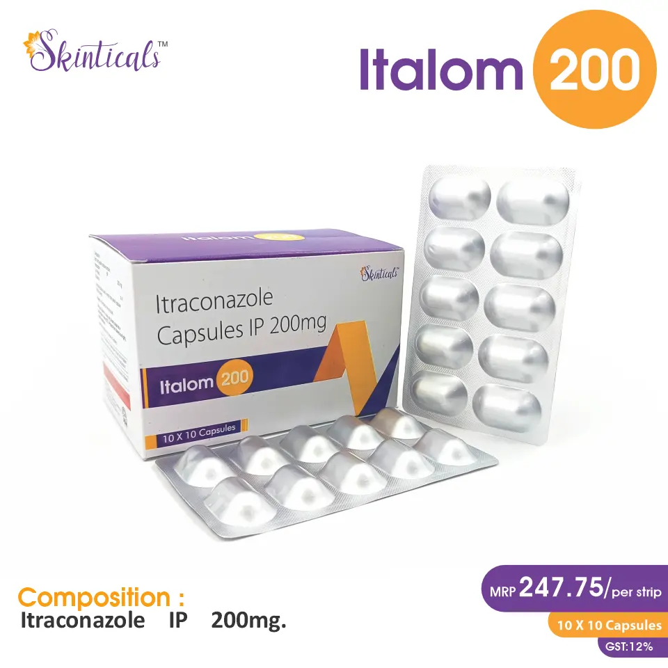 Itraconazole (200mg) at the best price in PCD Pharma Franchise for Antifungal, Fungal Infection Treatment.